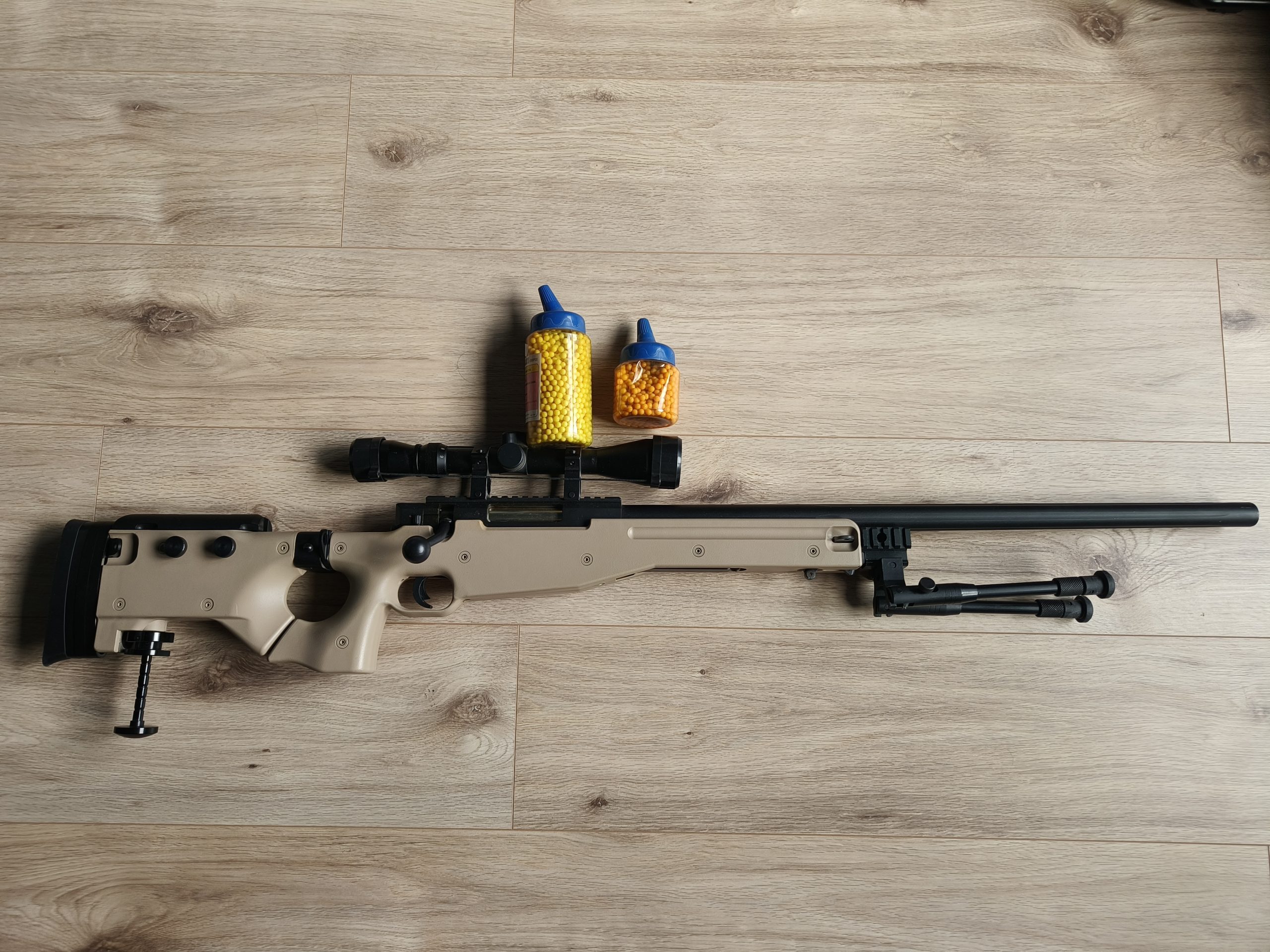 L96 Platvorm Airsoft Veerdruk Desert.