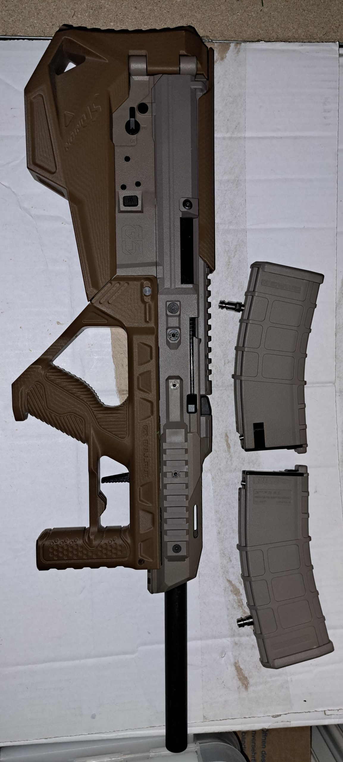 Ghk g5 met costum sru bullpup kit, upgrades en HPA mags