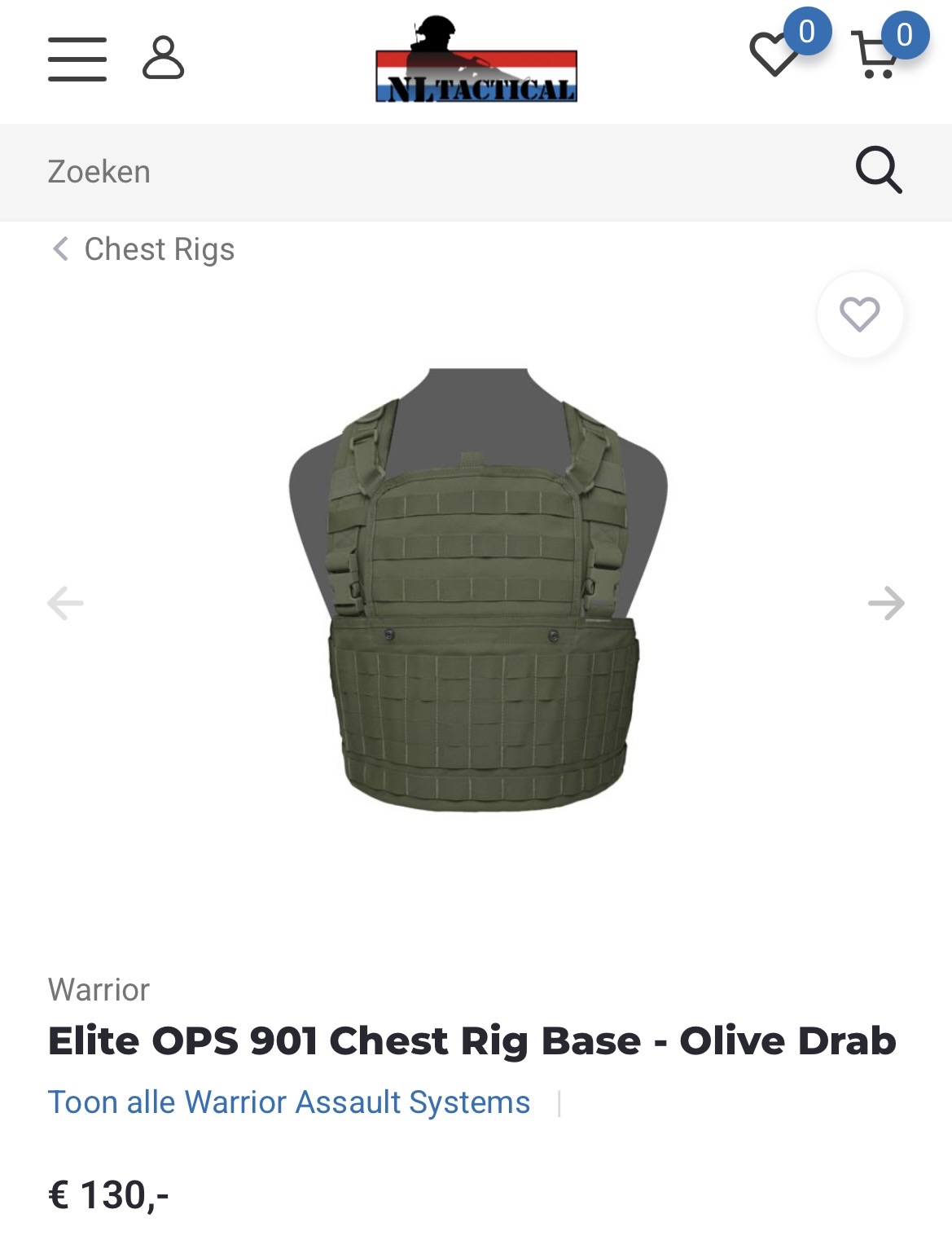 Elite OPS 901 Chest Rig Base en Elite OPS Back Panel. Van warrior assault