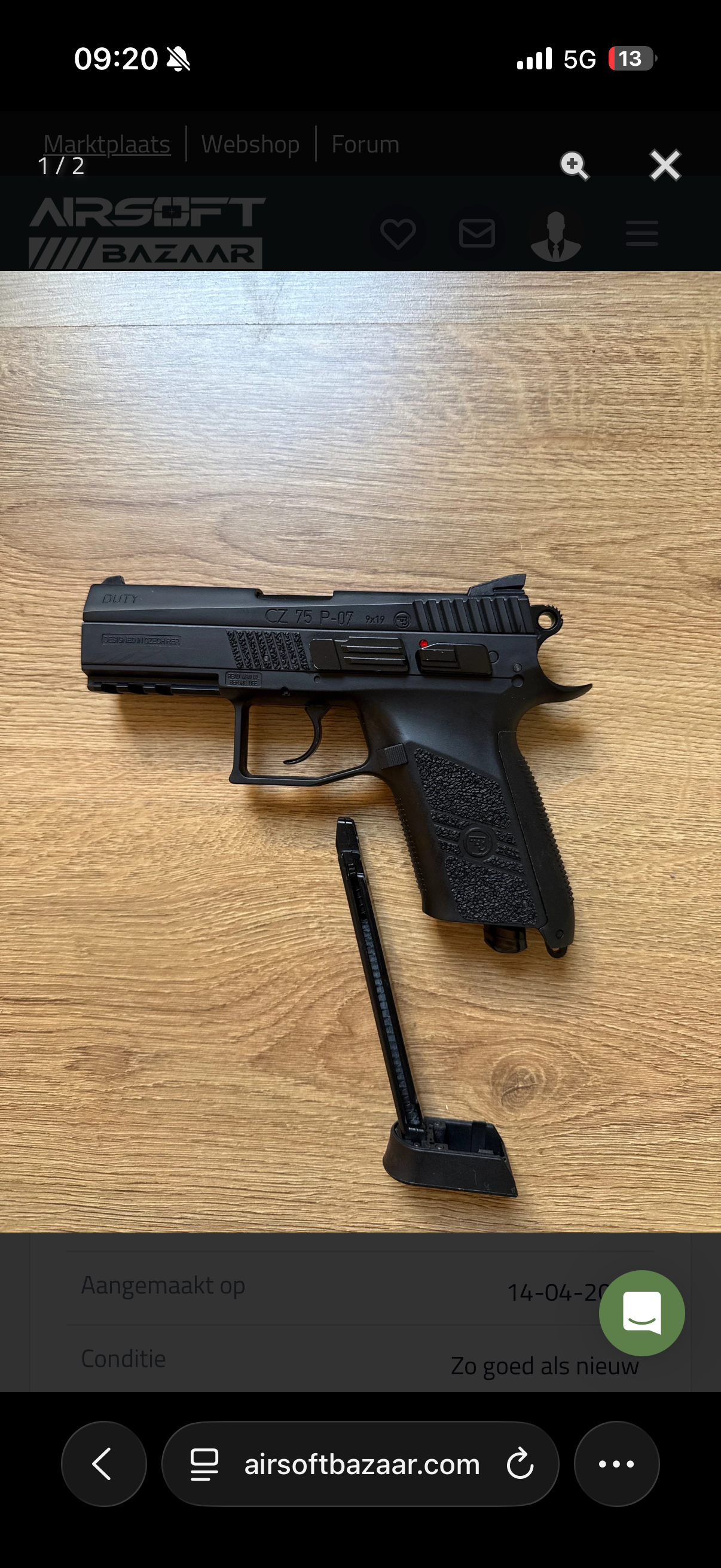 Cz p07 kadet gbb