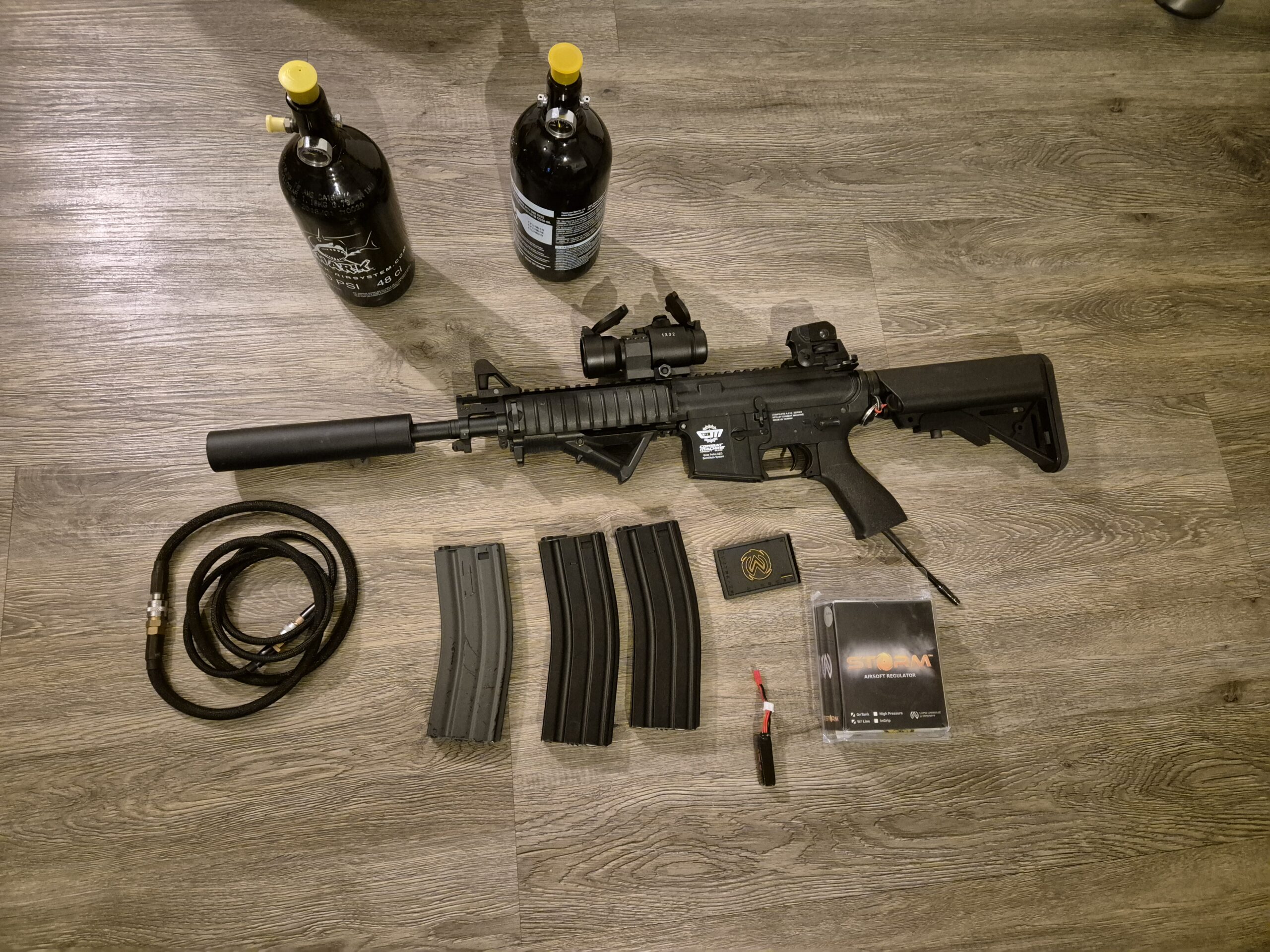 Verkoop complete airsoft uitrusting(hpa + aeg)