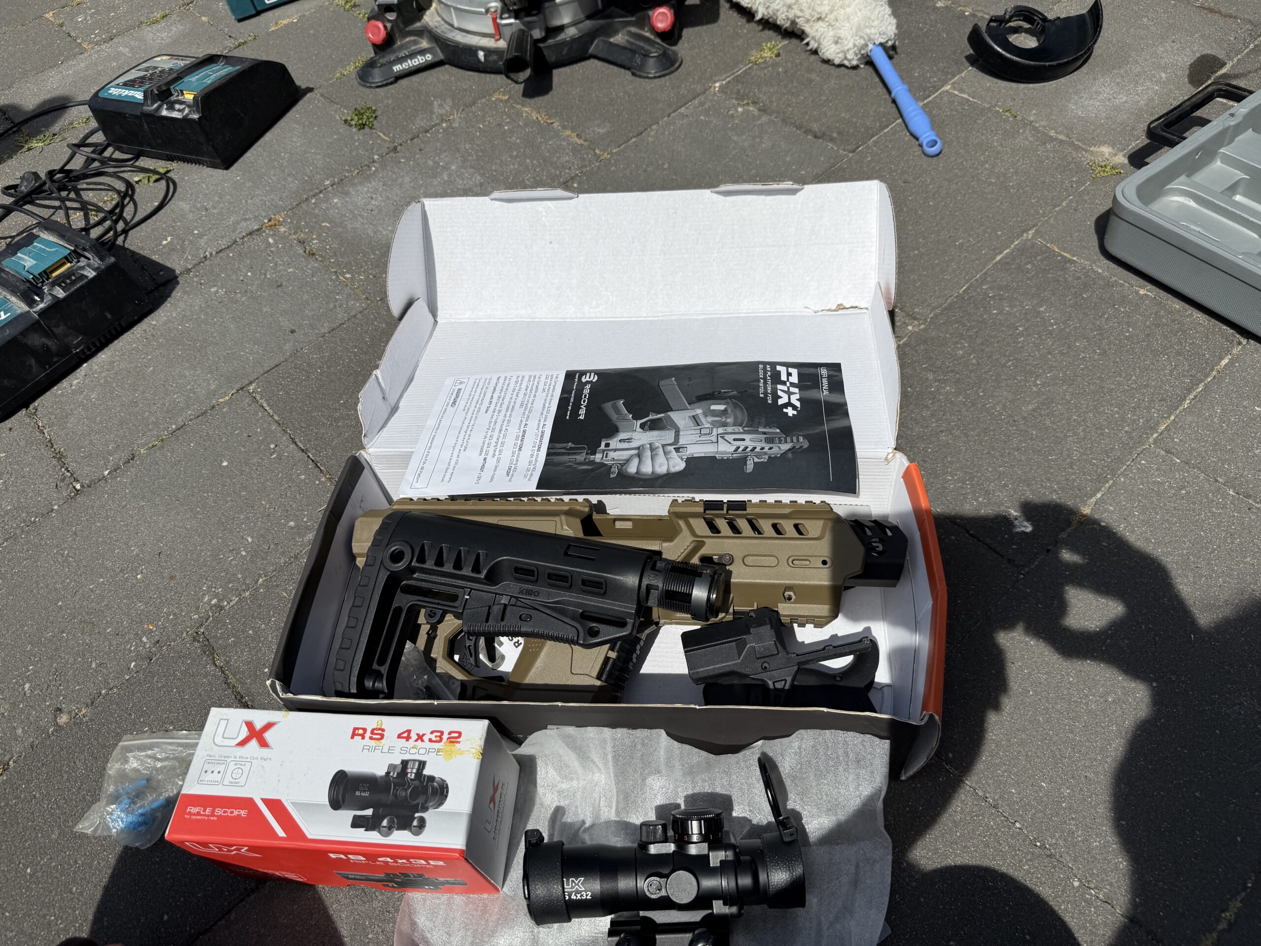 Glock GBB Airsoft + Recover Tactical P-IX+ Kit + UX 4×32 Scope | Complete set