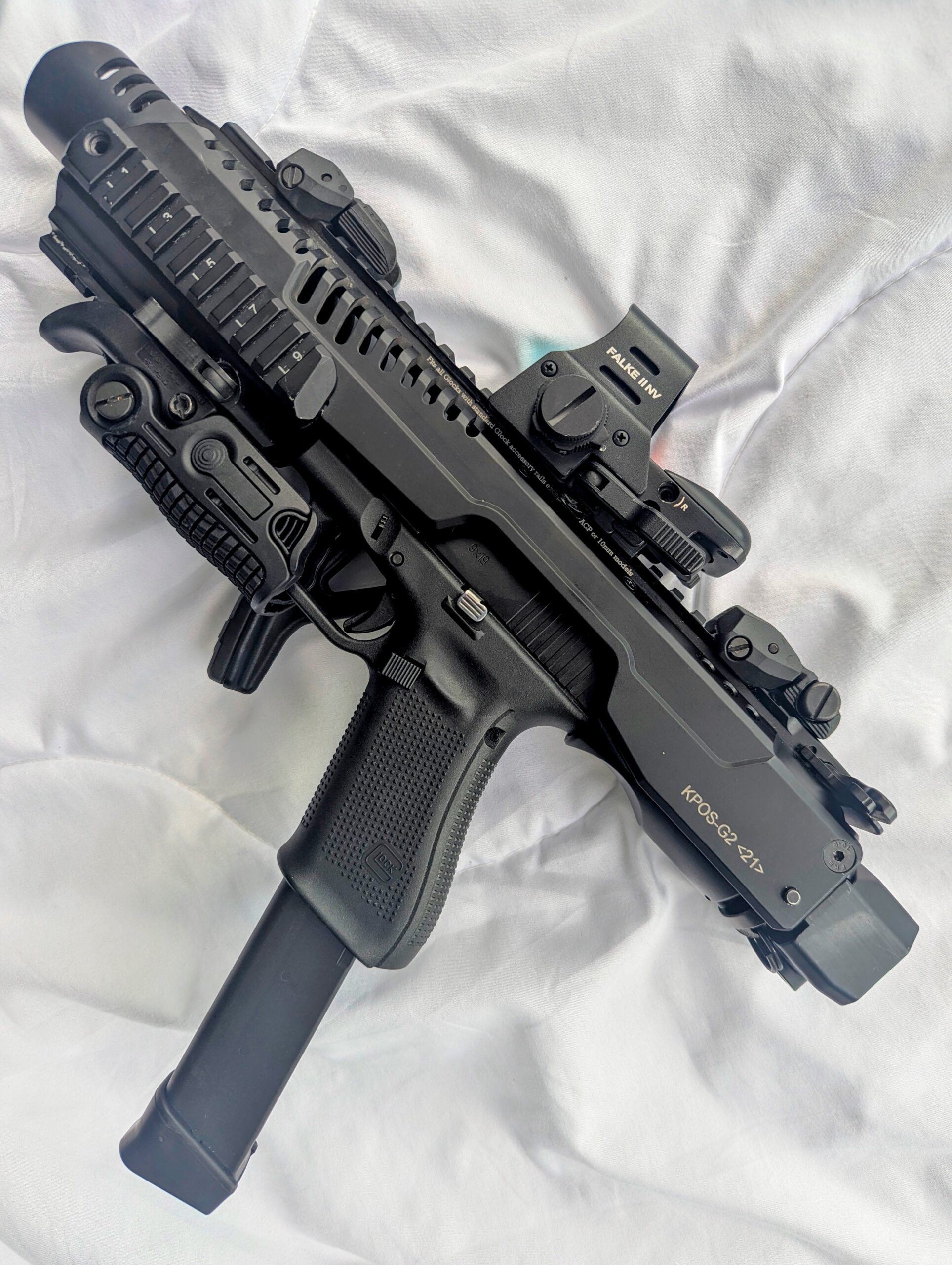 KPOS G2 voor Glock 21 met Falke red dot vizier