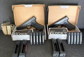 High end airsoft collectie, volledig geüpgradede M110 A1 DMR, ARP9 Gold Edition, Glocks en gear